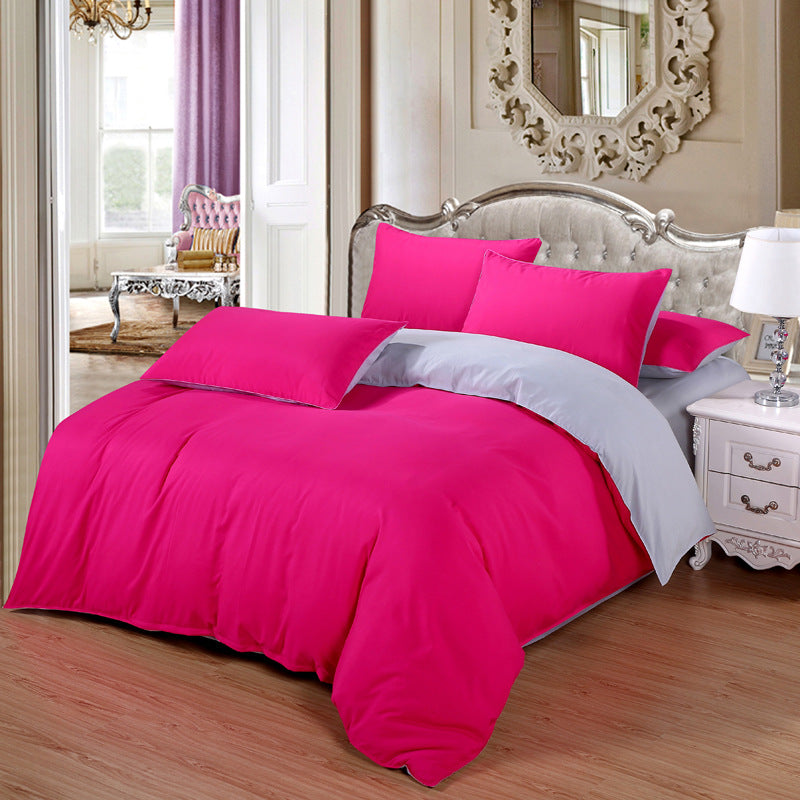 Soft 4-piece polyester bedding set on modern bed
